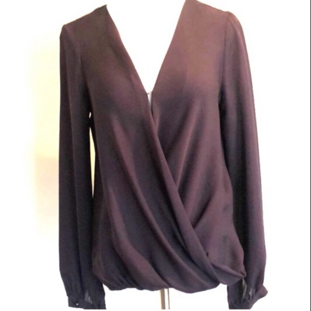 Haute Hippie Purple V-Neck Silk Blouse SZ S